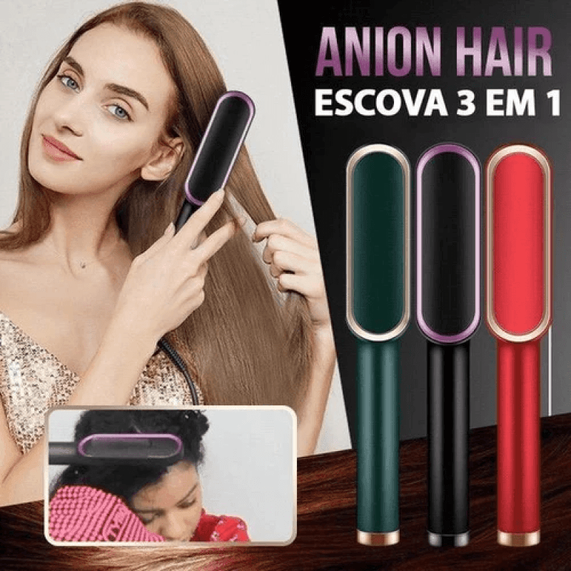 Anion Hair Escova Alisadora 3 em 1